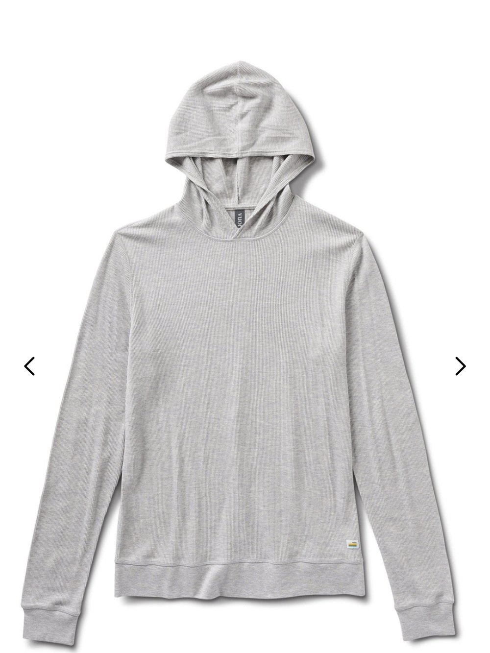 Vuori Lightweight Light Grwy Waffle Hoodie Men's XL